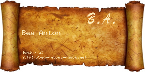 Bea Anton névjegykártya